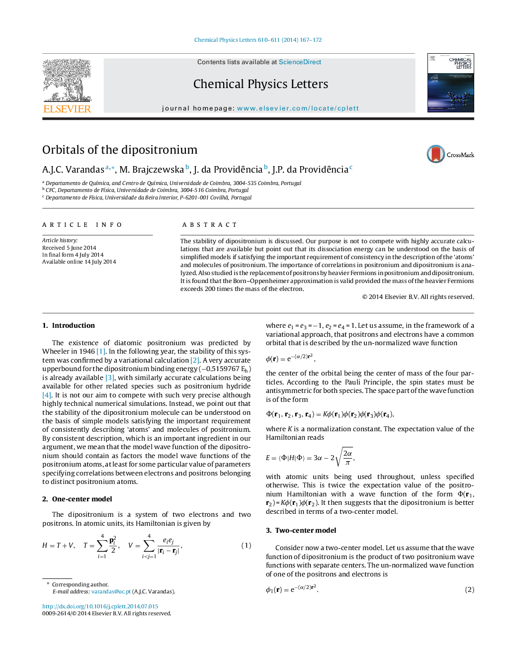 Orbitals of the dipositronium