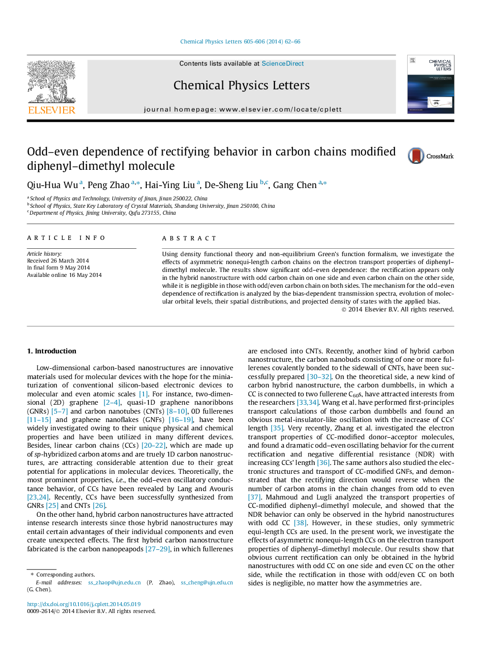 Odd-even dependence of rectifying behavior in carbon chains modified diphenyl-dimethyl molecule