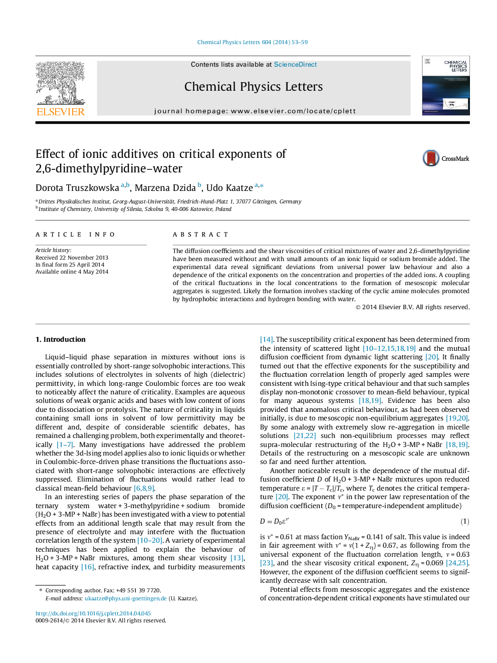 Effect of ionic additives on critical exponents of 2,6-dimethylpyridine-water