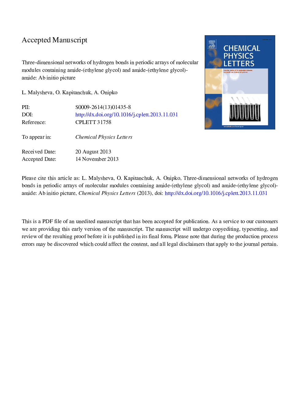 Three-dimensional networks of hydrogen bonds in periodic arrays of molecular modules containing amide-(ethylene glycol) and amide-(ethylene glycol)-amide: Ab initio picture