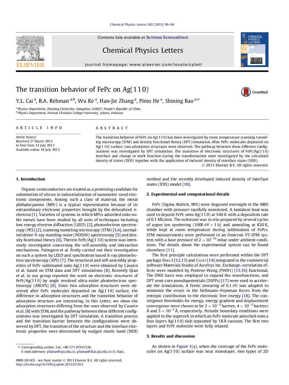 The transition behavior of FePc on Ag(1Â 1Â 0)