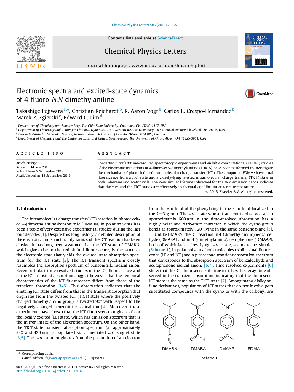 Electronic spectra and excited-state dynamics of 4-fluoro-N,N-dimethylaniline