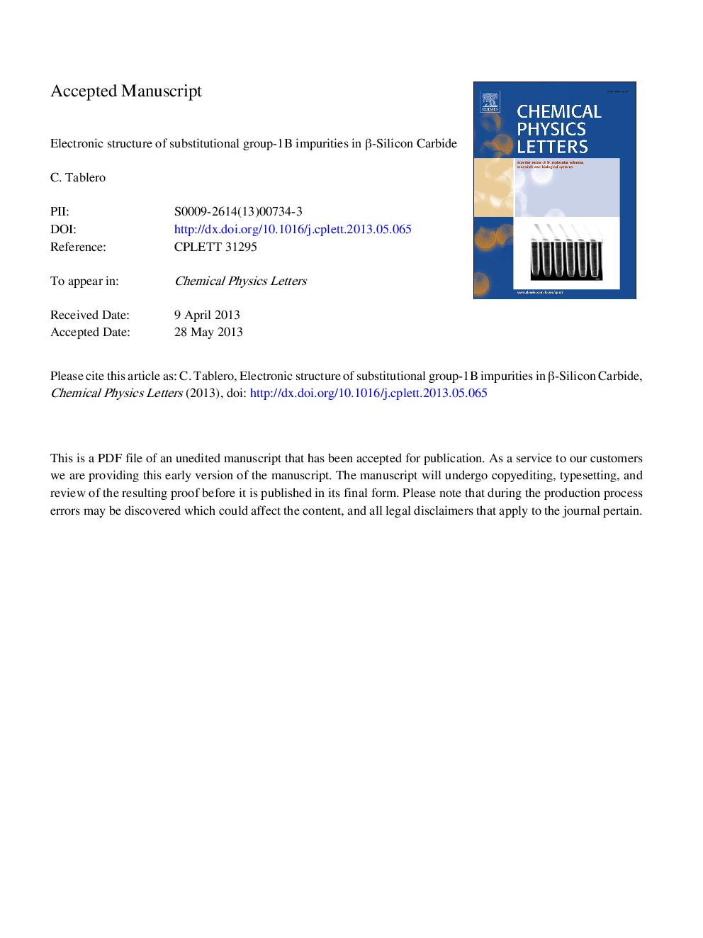Electronic structure of substitutional group-1B impurities in Î²-Silicon carbide