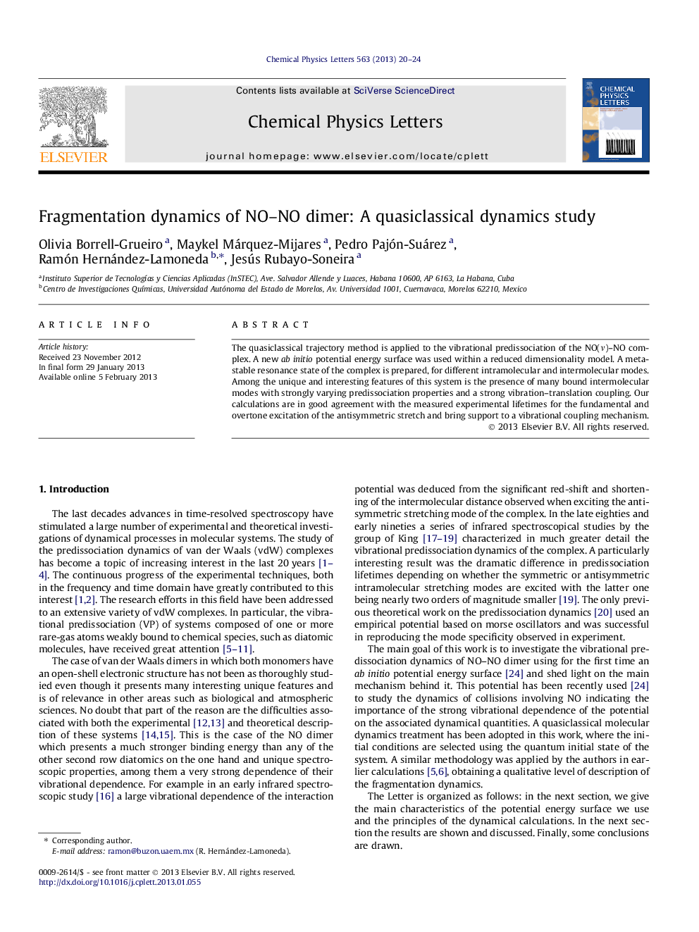 Fragmentation dynamics of NO-NO dimer: A quasiclassical dynamics study