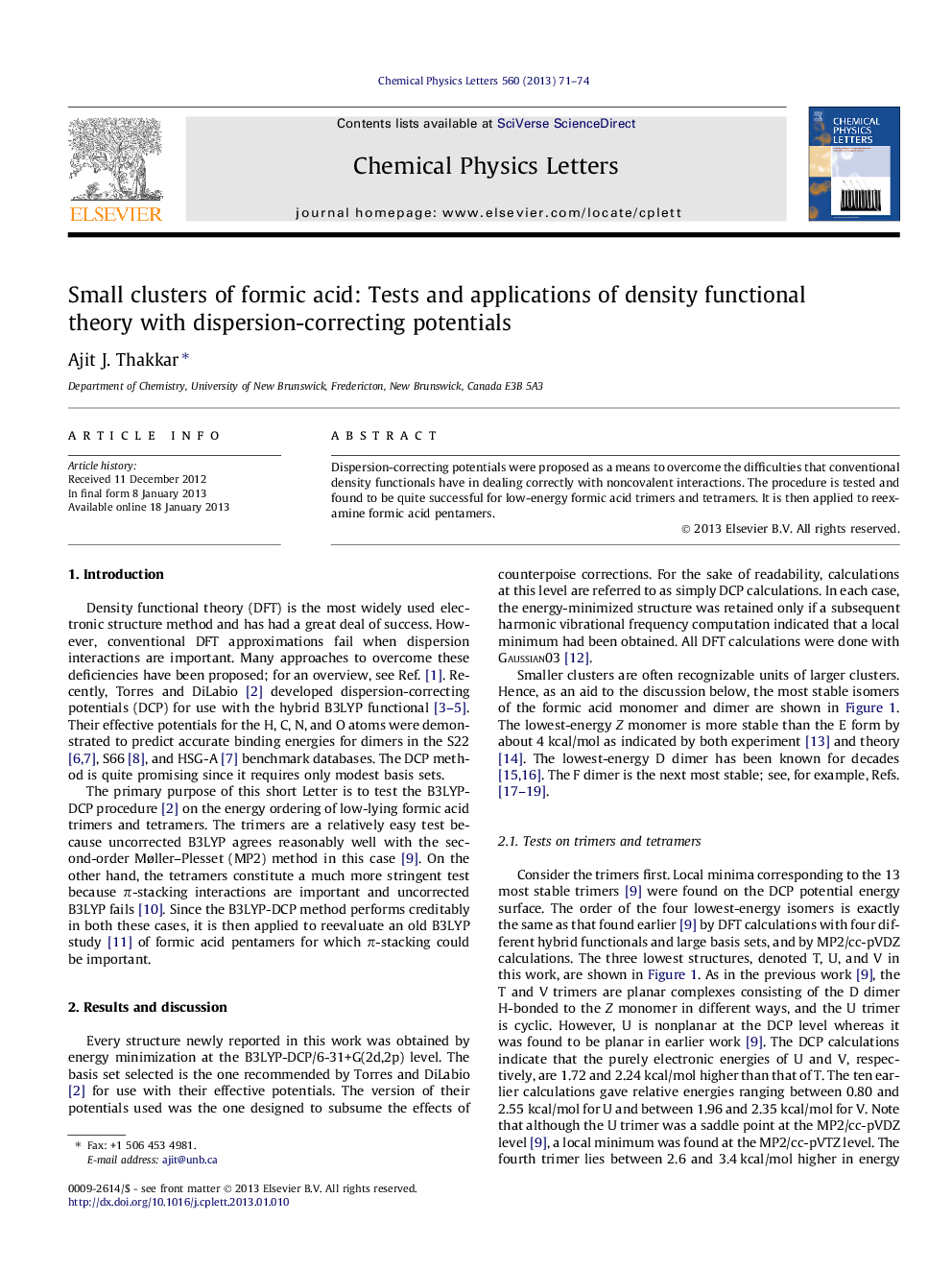 Small clusters of formic acid: Tests and applications of density functional theory with dispersion-correcting potentials