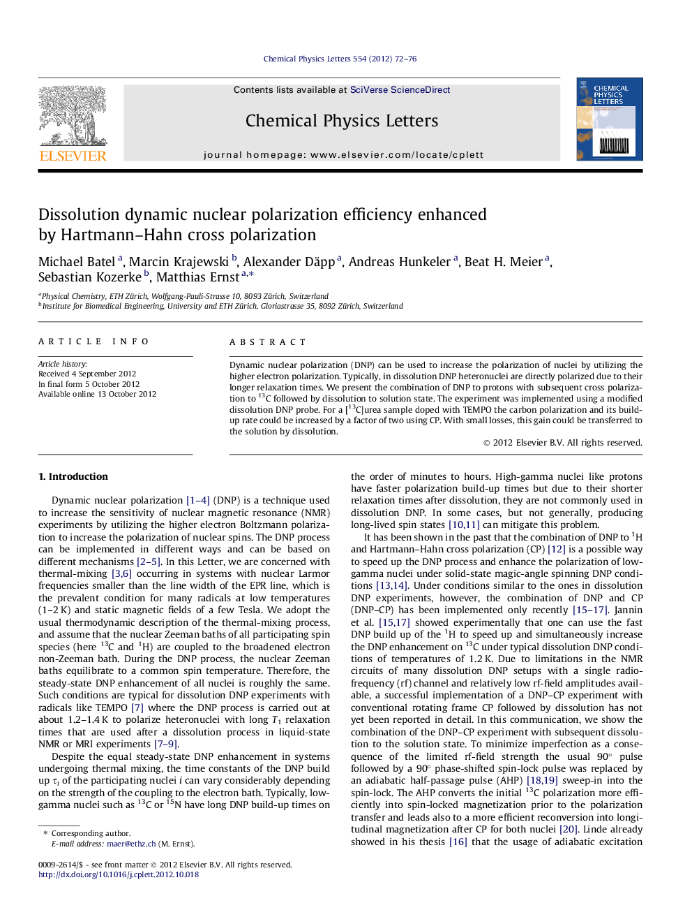 Dissolution dynamic nuclear polarization efficiency enhanced by Hartmann-Hahn cross polarization