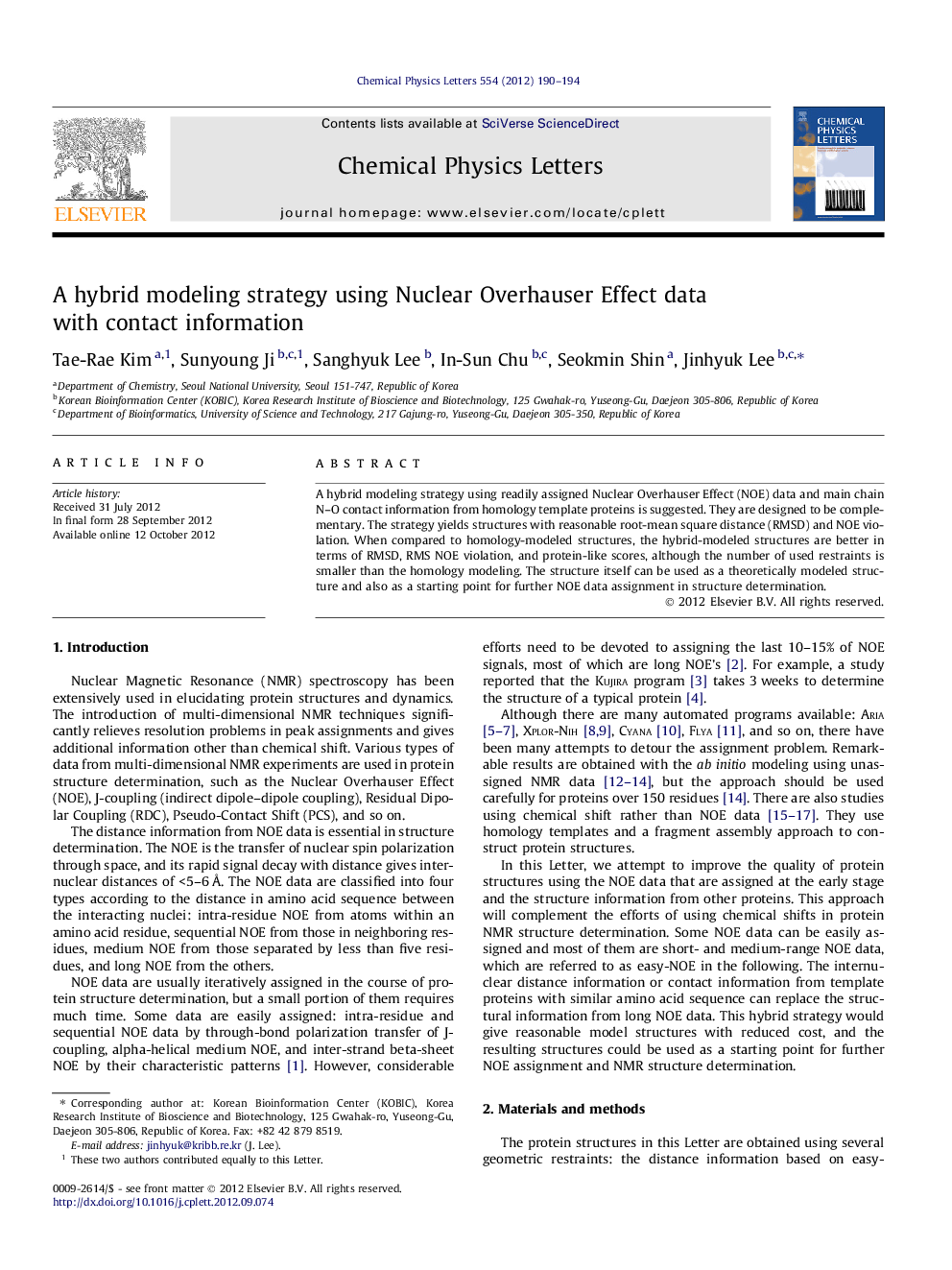 A hybrid modeling strategy using Nuclear Overhauser Effect data with contact information