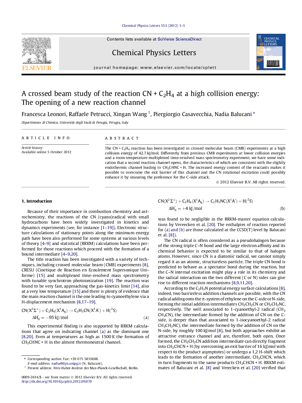 A crossed beam study of the reaction CNÂ +Â C2H4 at a high collision energy: The opening of a new reaction channel