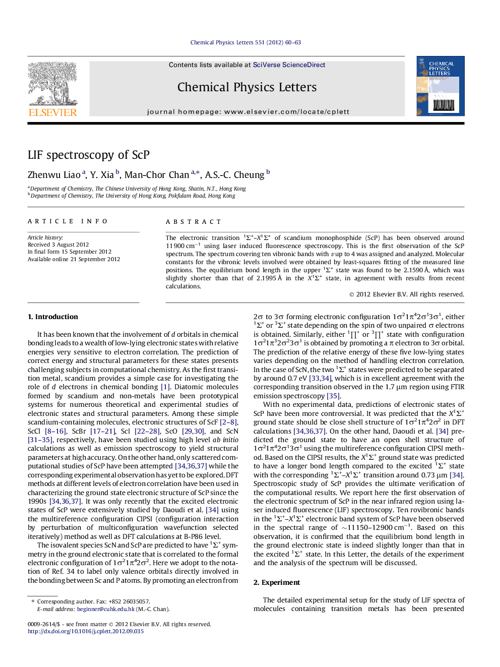 LIF spectroscopy of ScP
