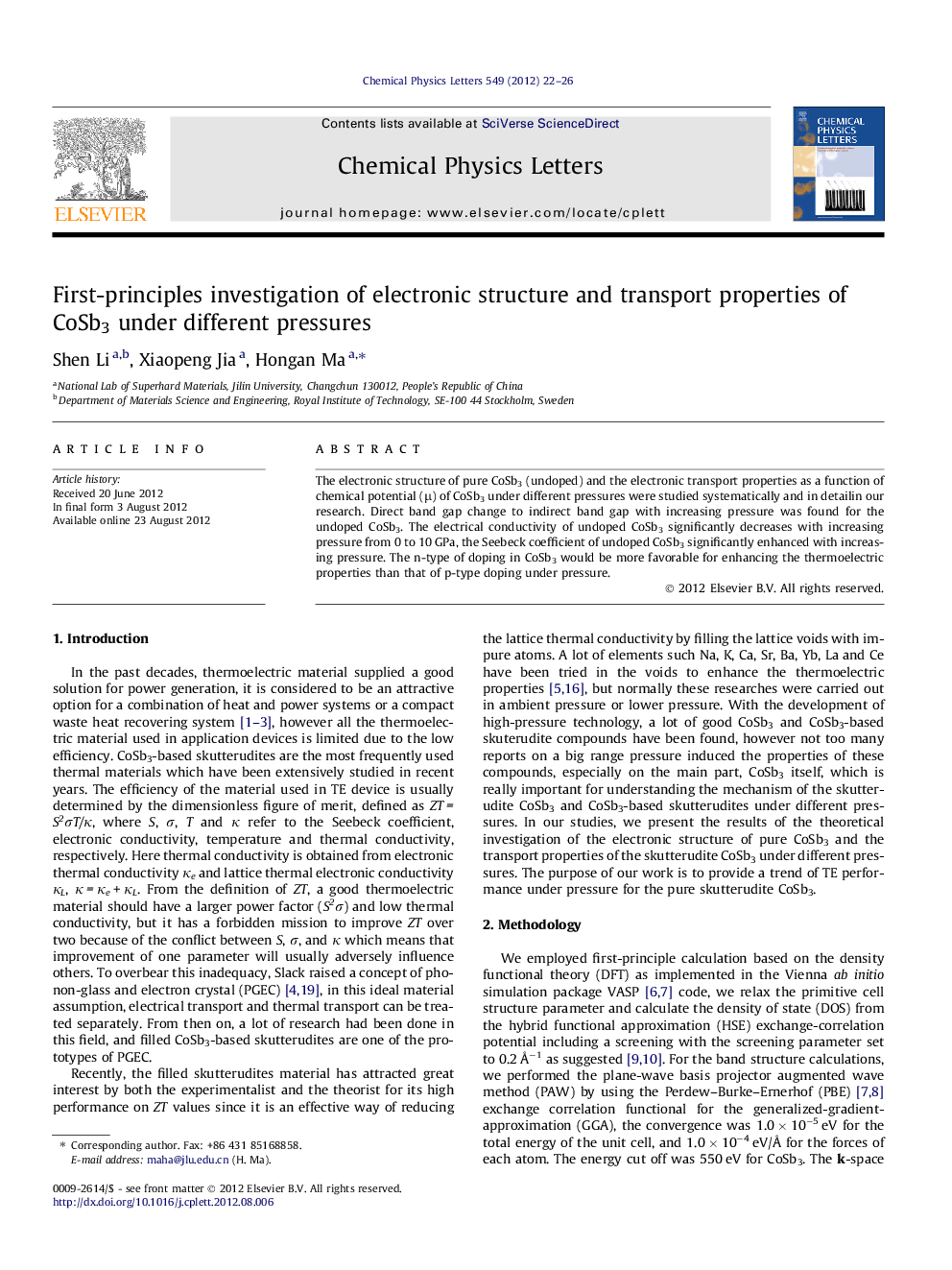 First-principles investigation of electronic structure and transport properties of CoSb3 under different pressures