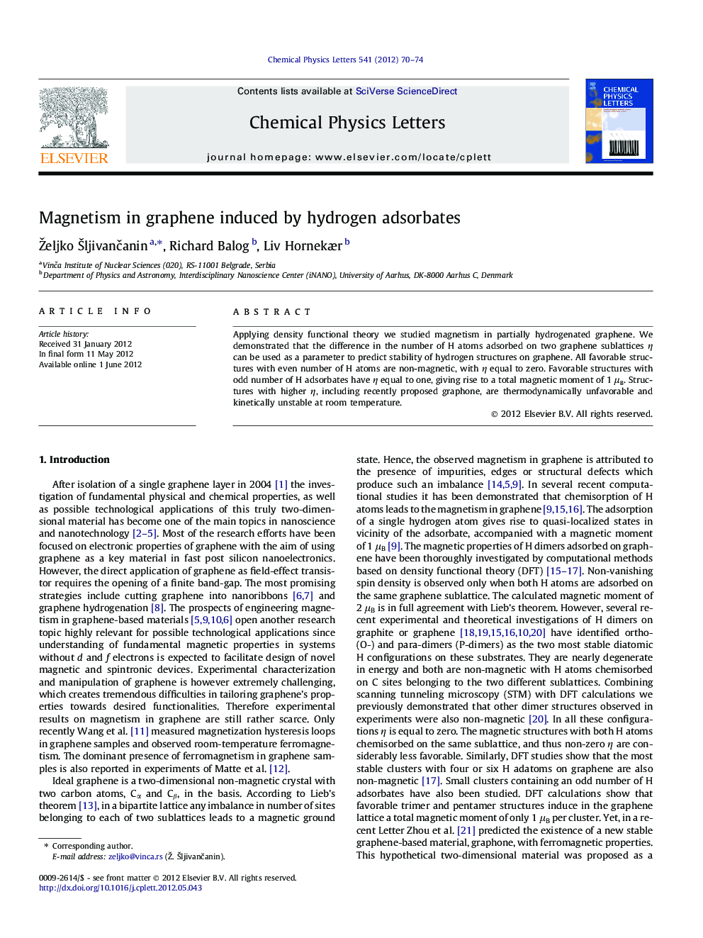 Magnetism in graphene induced by hydrogen adsorbates