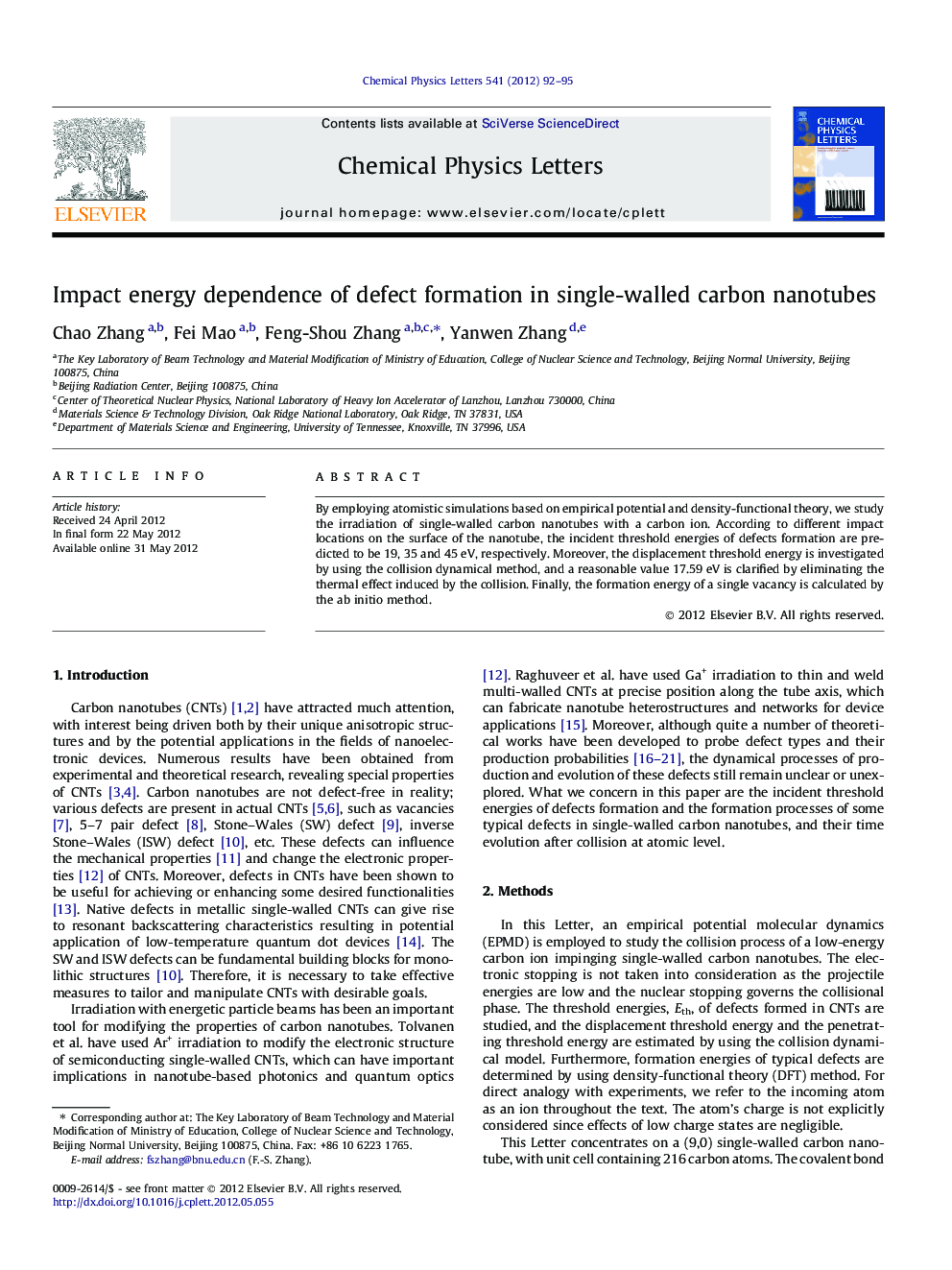 Impact energy dependence of defect formation in single-walled carbon nanotubes