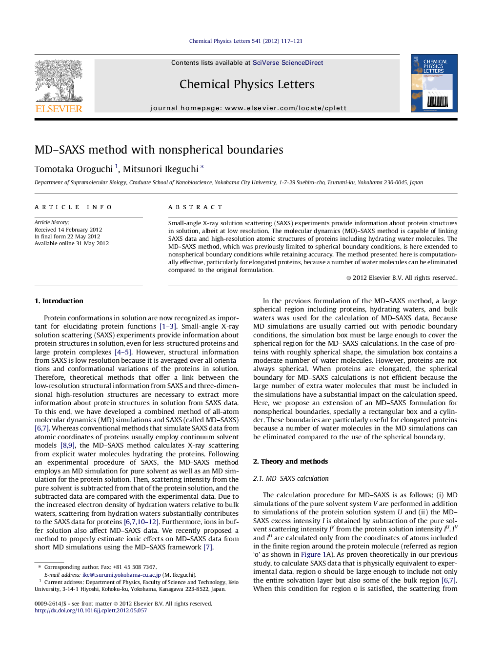 MD-SAXS method with nonspherical boundaries