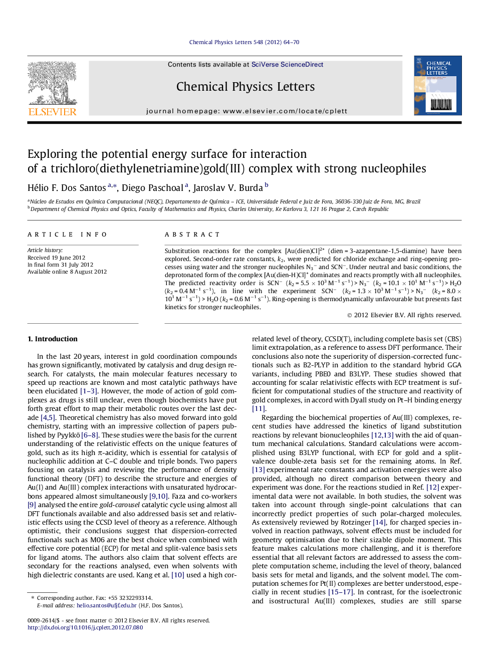 Exploring the potential energy surface for interaction of a trichloro(diethylenetriamine)gold(III) complex with strong nucleophiles