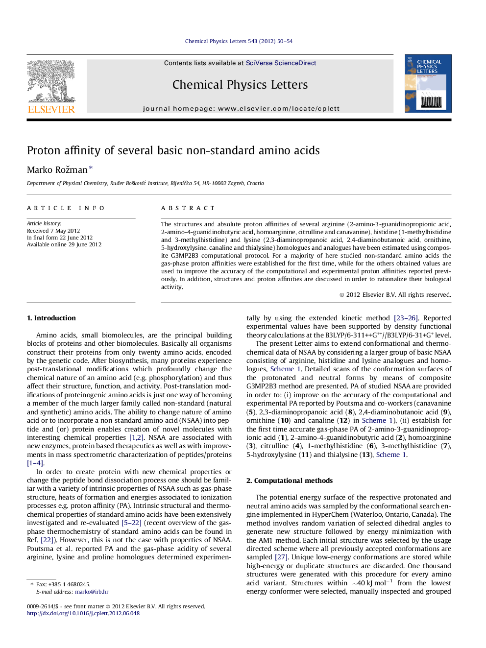 Proton affinity of several basic non-standard amino acids