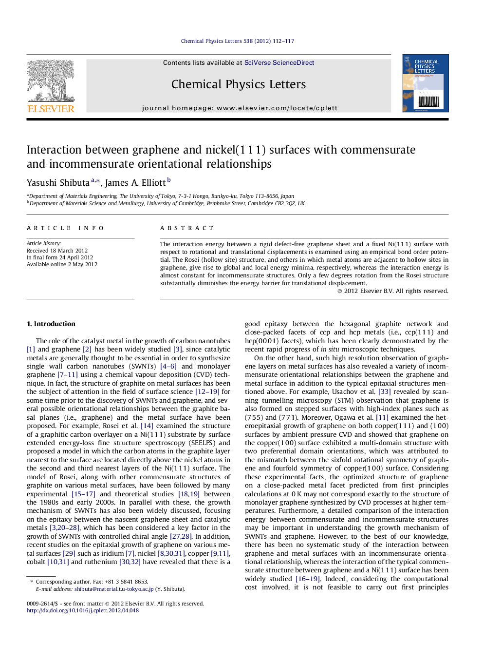 Interaction between graphene and nickel(1Â 1Â 1) surfaces with commensurate and incommensurate orientational relationships