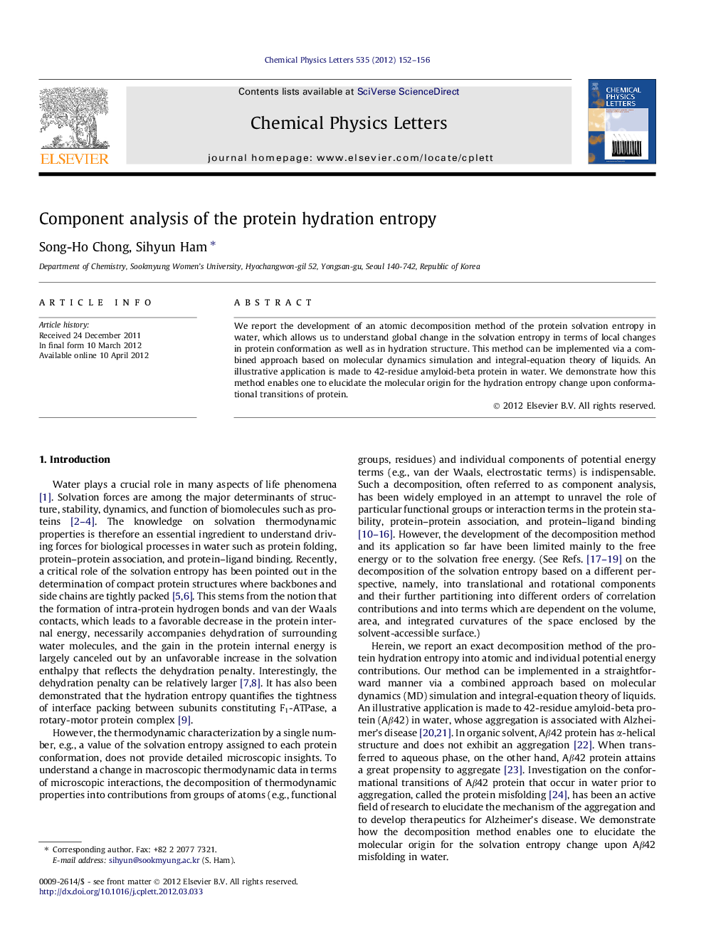 Component analysis of the protein hydration entropy