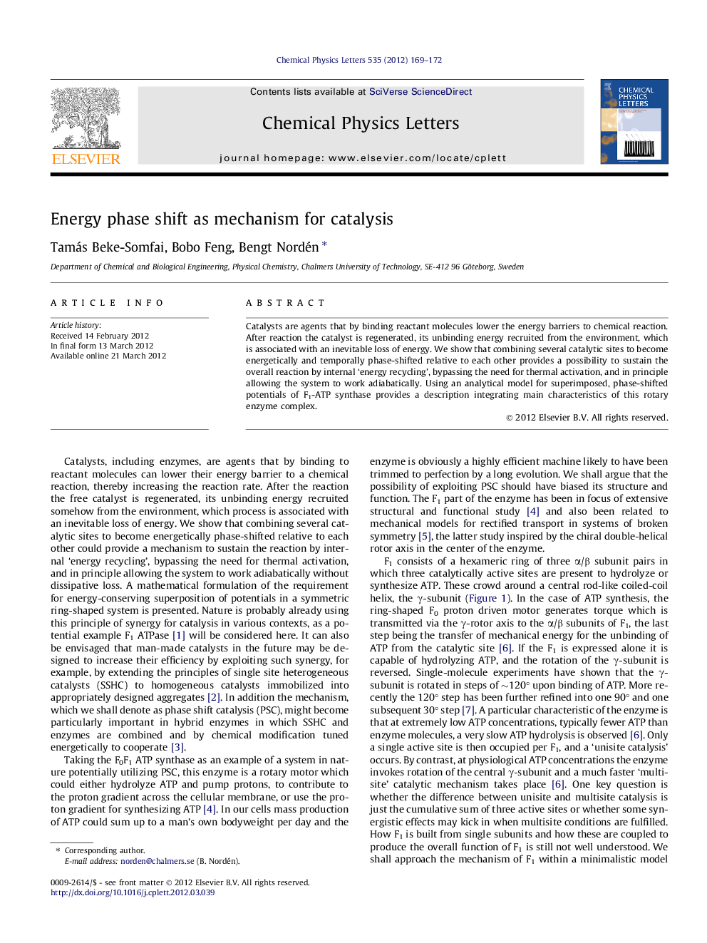 Energy phase shift as mechanism for catalysis
