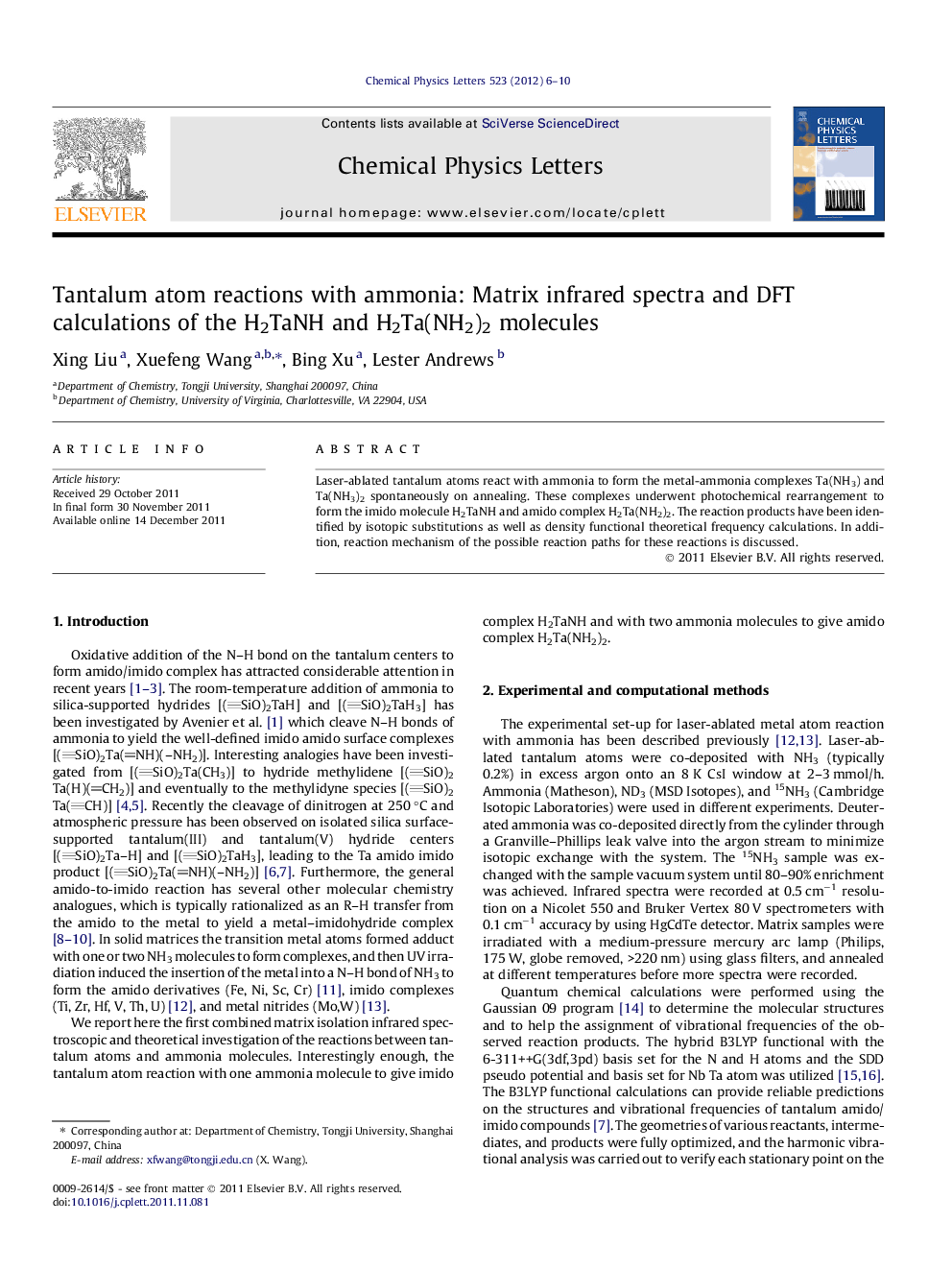 Tantalum atom reactions with ammonia: Matrix infrared spectra and DFT calculations of the H2TaNH and H2Ta(NH2)2 molecules
