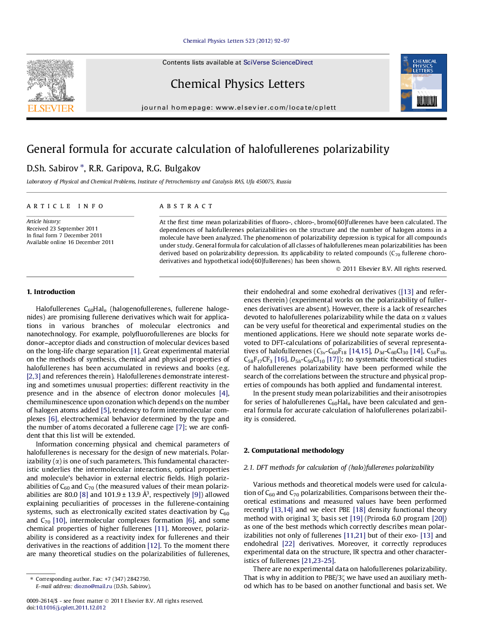 General formula for accurate calculation of halofullerenes polarizability