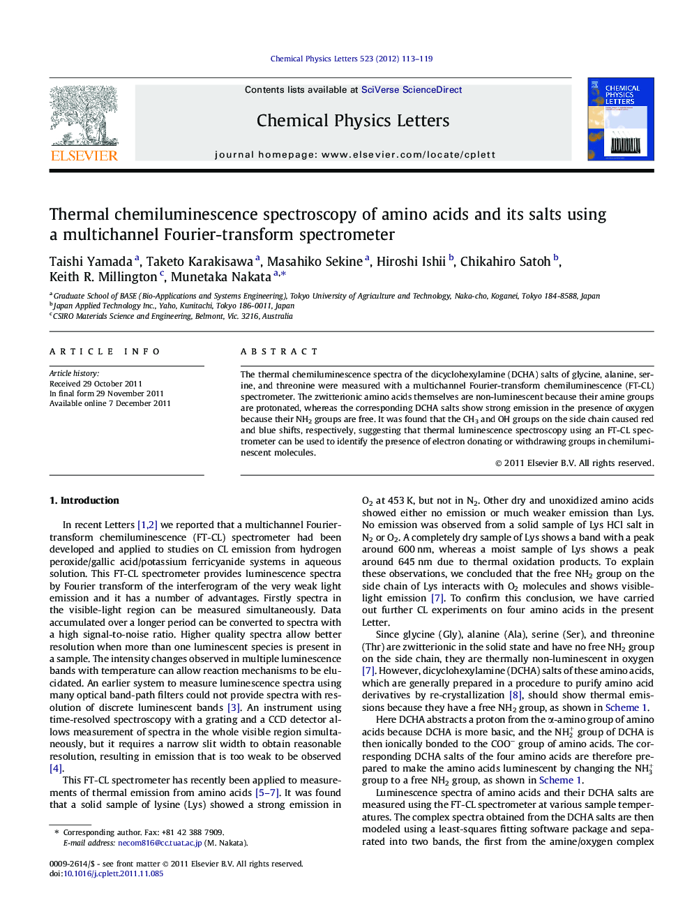Thermal chemiluminescence spectroscopy of amino acids and its salts using a multichannel Fourier-transform spectrometer
