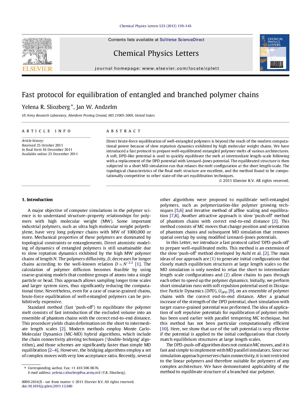 Fast protocol for equilibration of entangled and branched polymer chains
