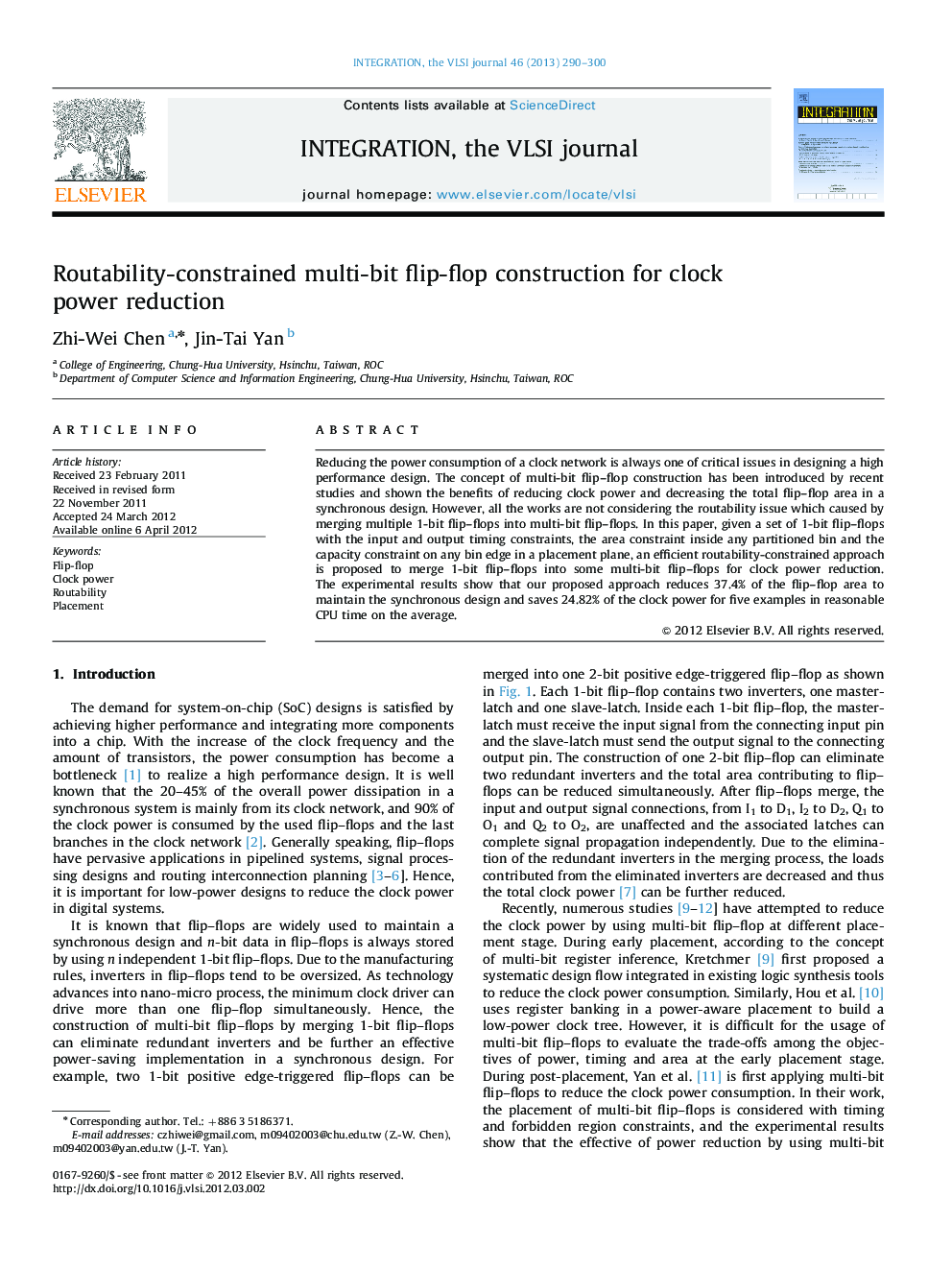 Routability-constrained multi-bit flip-flop construction for clock power reduction