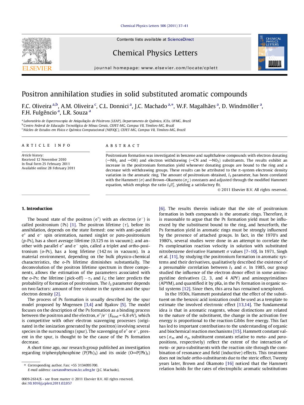 Positron annihilation studies in solid substituted aromatic compounds