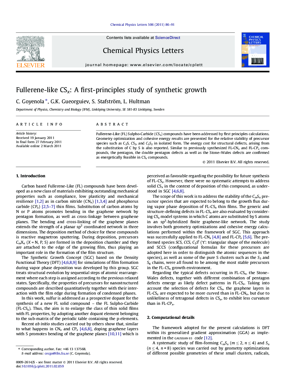 Fullerene-like CSx: A first-principles study of synthetic growth