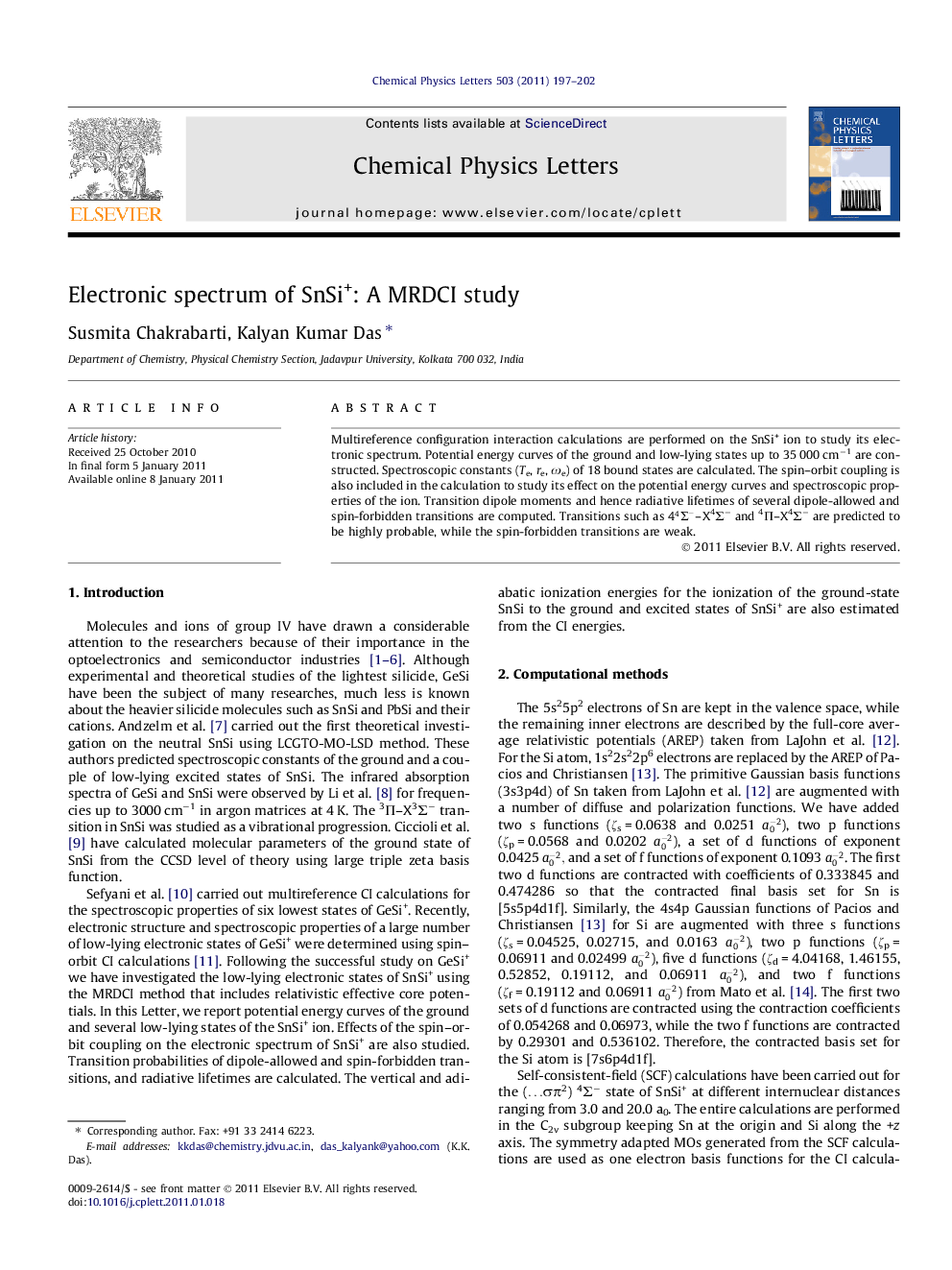 Electronic spectrum of SnSi+: A MRDCI study