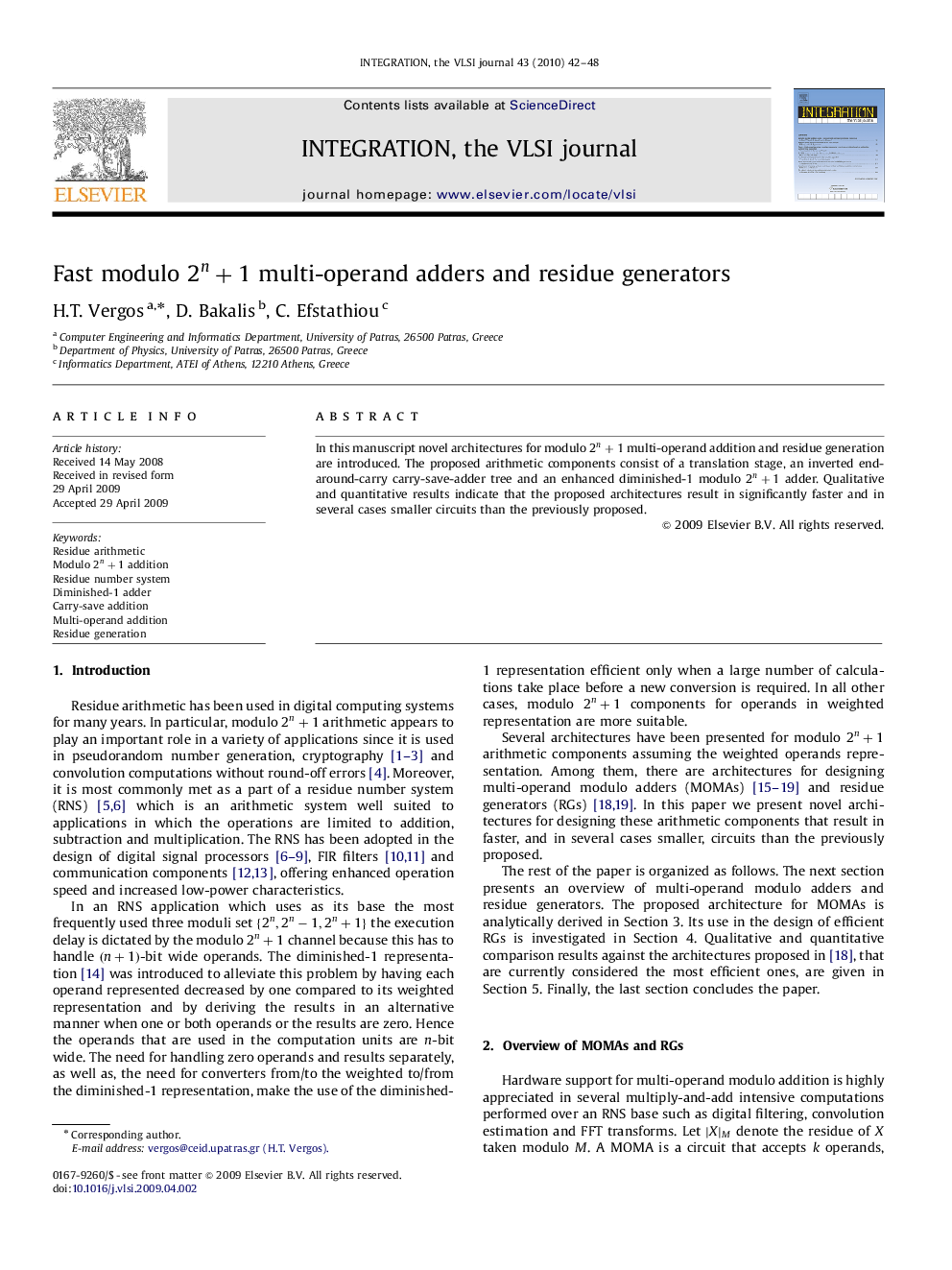 Fast modulo 2n+12n+1 multi-operand adders and residue generators