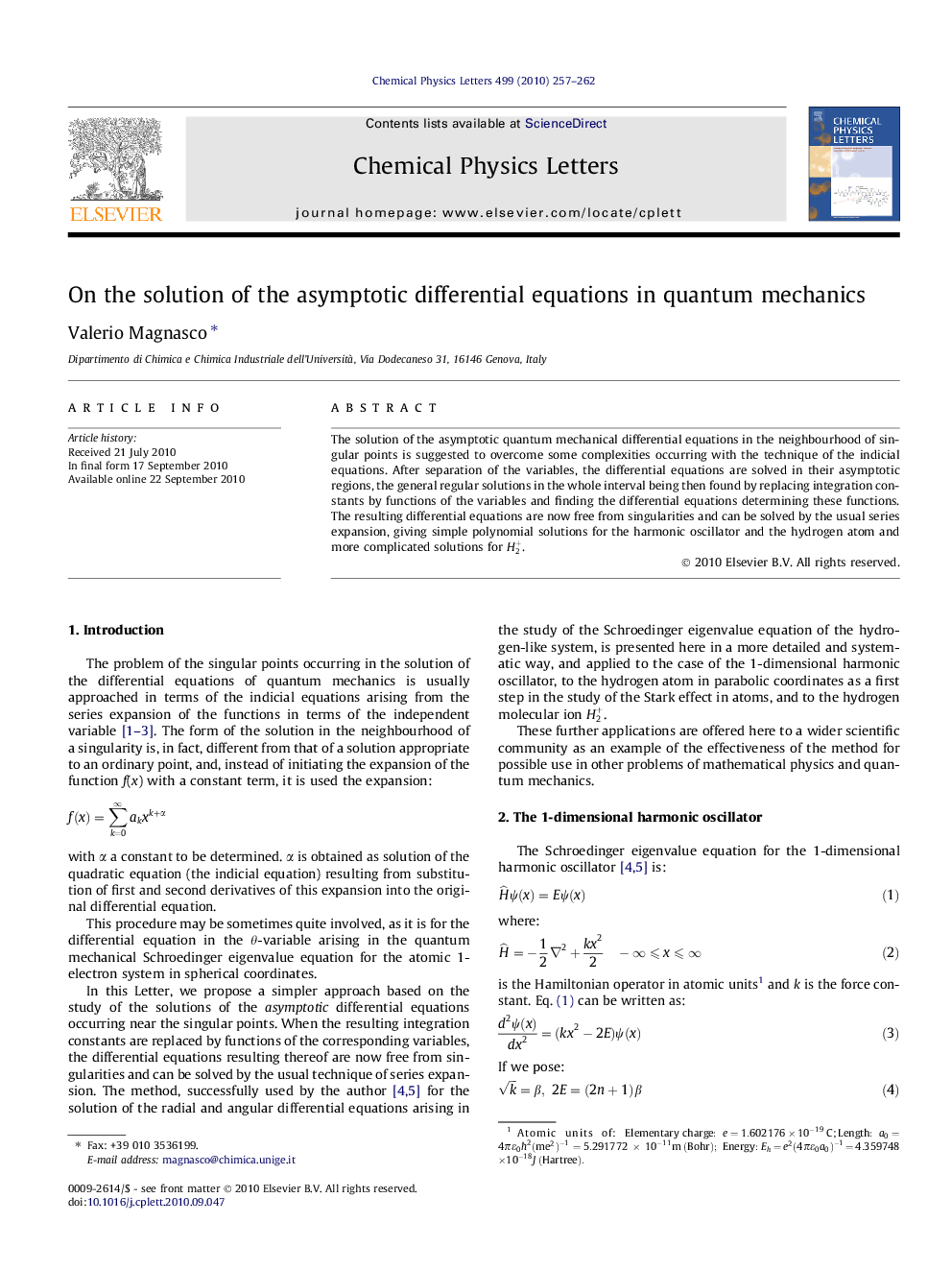 On the solution of the asymptotic differential equations in quantum mechanics
