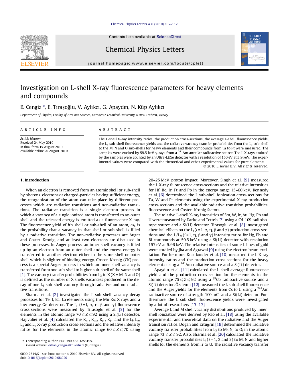 Investigation on L-shell X-ray fluorescence parameters for heavy elements and compounds