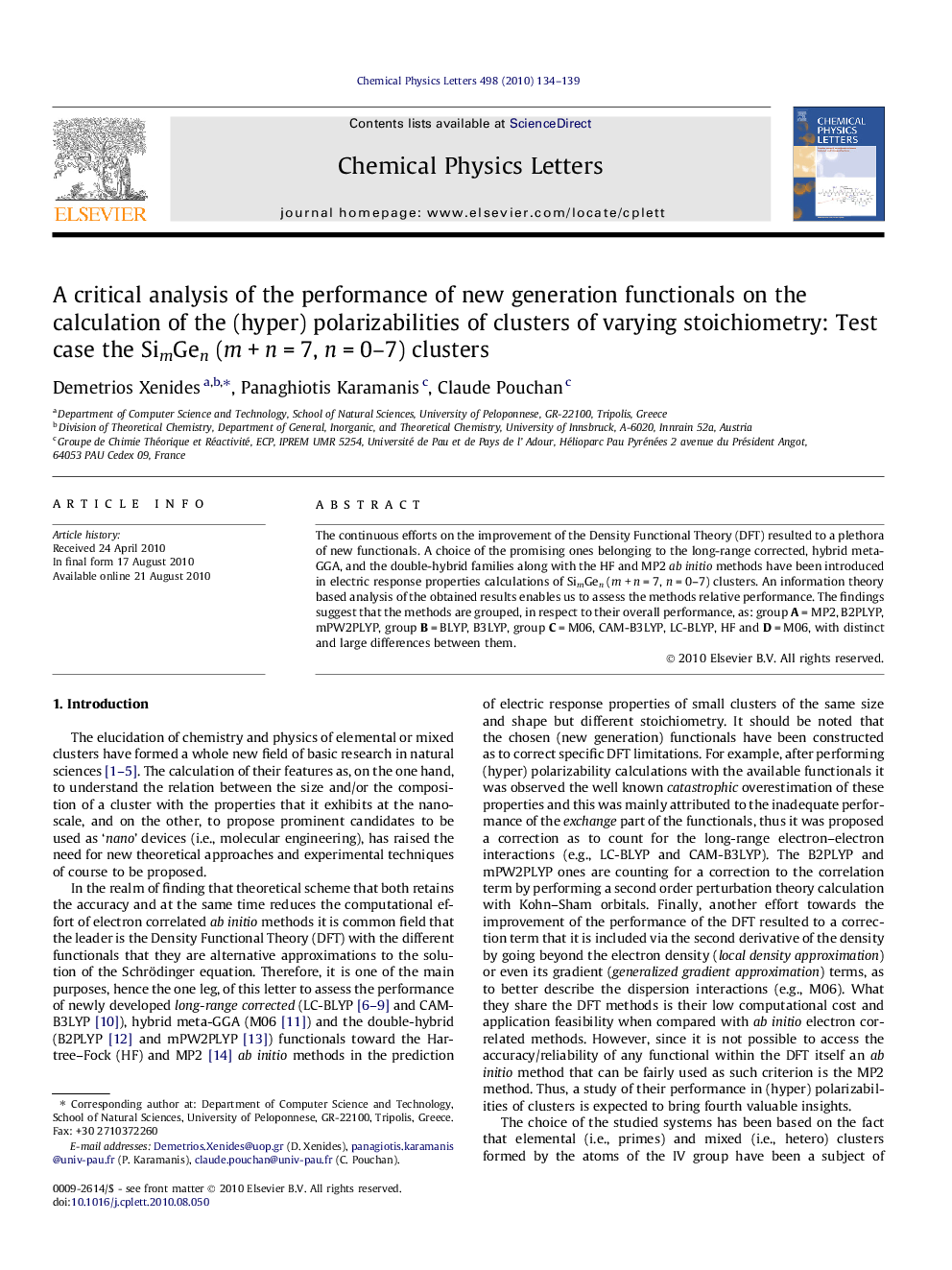 A critical analysis of the performance of new generation functionals on the calculation of the (hyper) polarizabilities of clusters of varying stoichiometry: Test case the SimGen (mÂ +Â nÂ =Â 7, nÂ =Â 0-7) clusters
