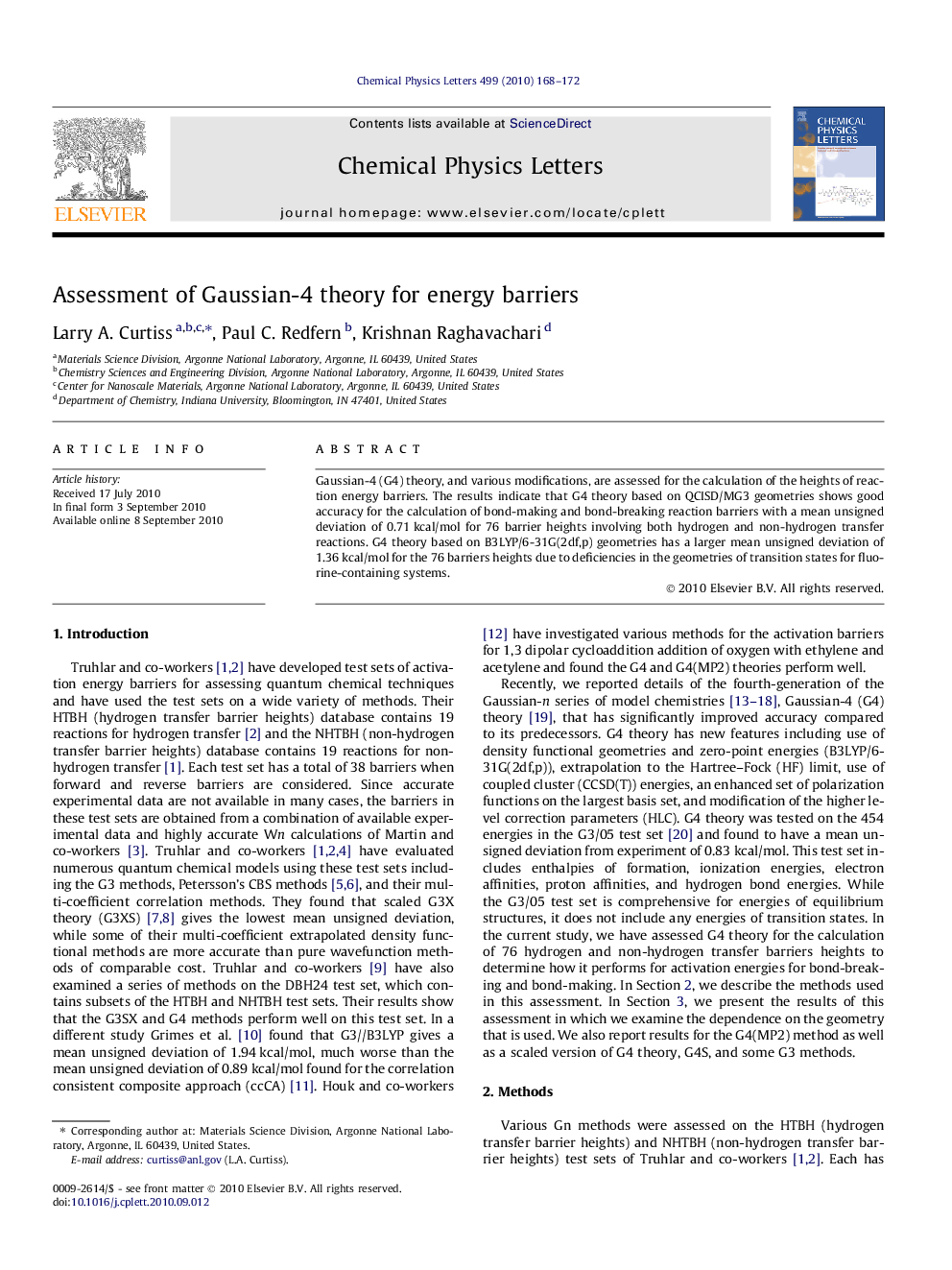 Assessment of Gaussian-4 theory for energy barriers