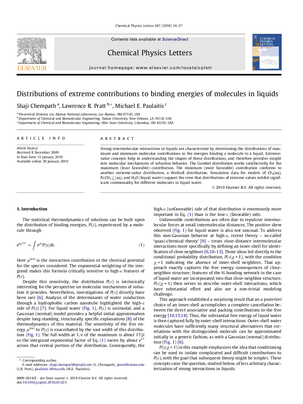 Distributions of extreme contributions to binding energies of molecules in liquids