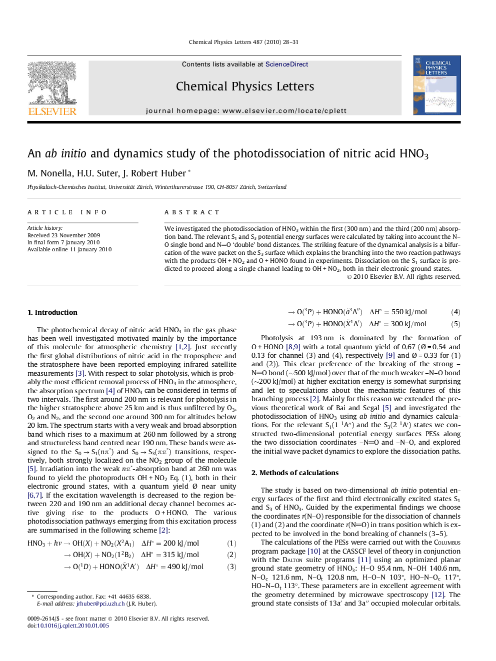 An ab initio and dynamics study of the photodissociation of nitric acid HNO3