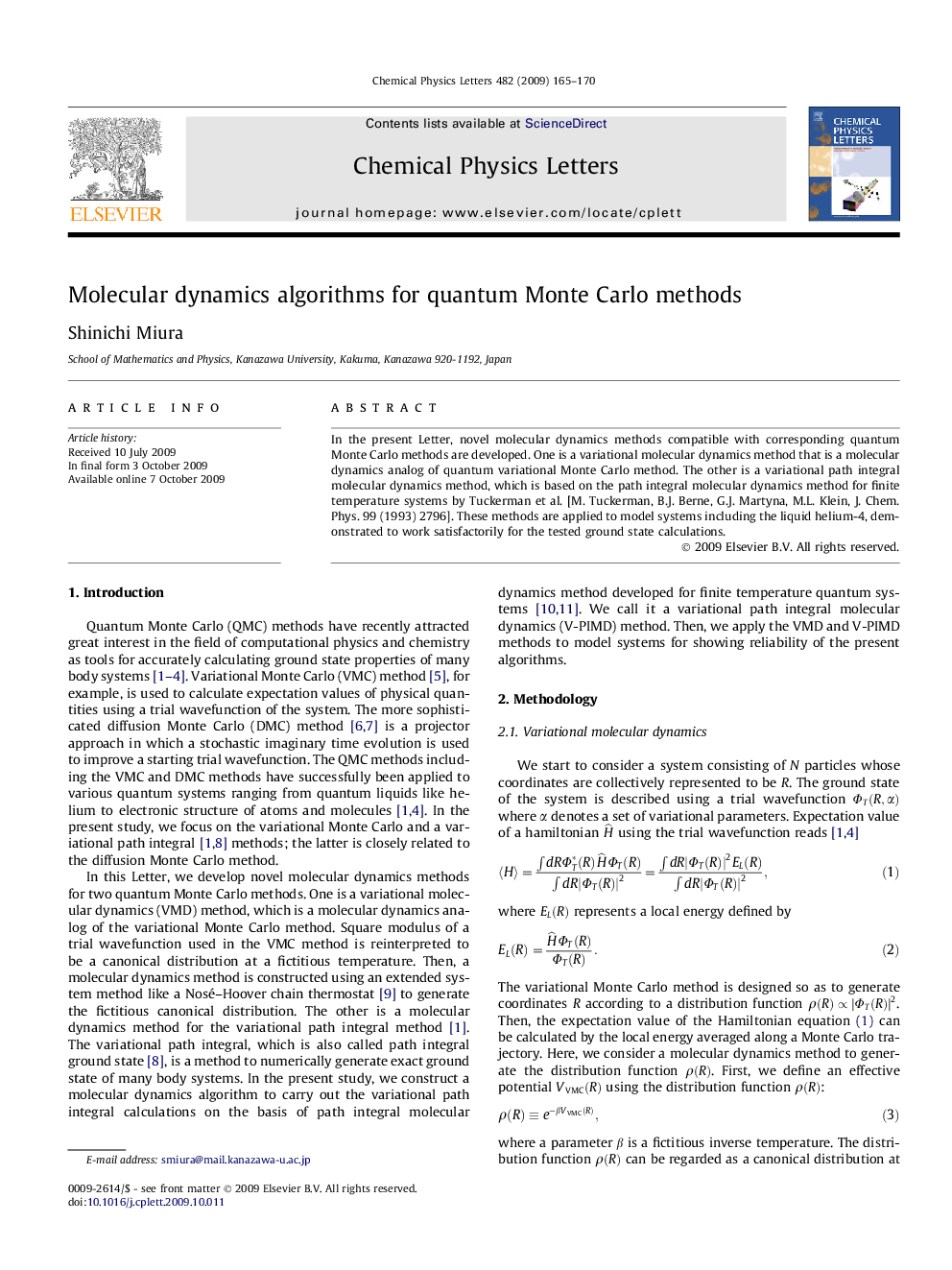 Molecular dynamics algorithms for quantum Monte Carlo methods