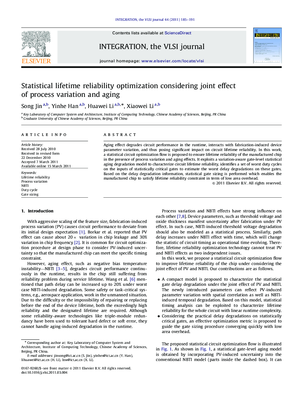 Statistical lifetime reliability optimization considering joint effect of process variation and aging