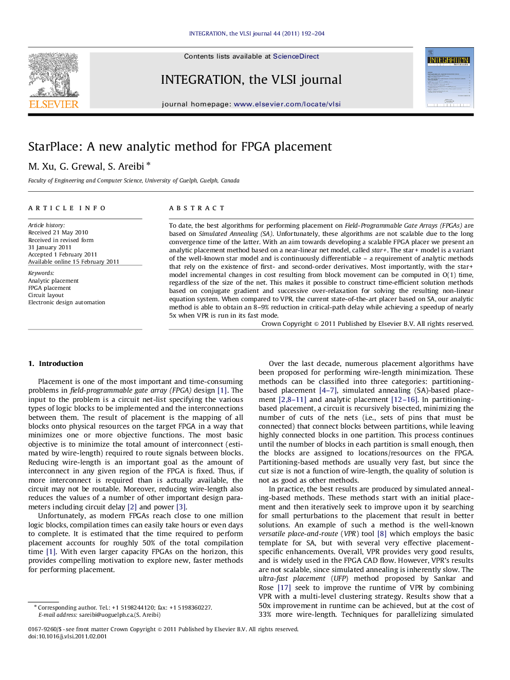 StarPlace: A new analytic method for FPGA placement