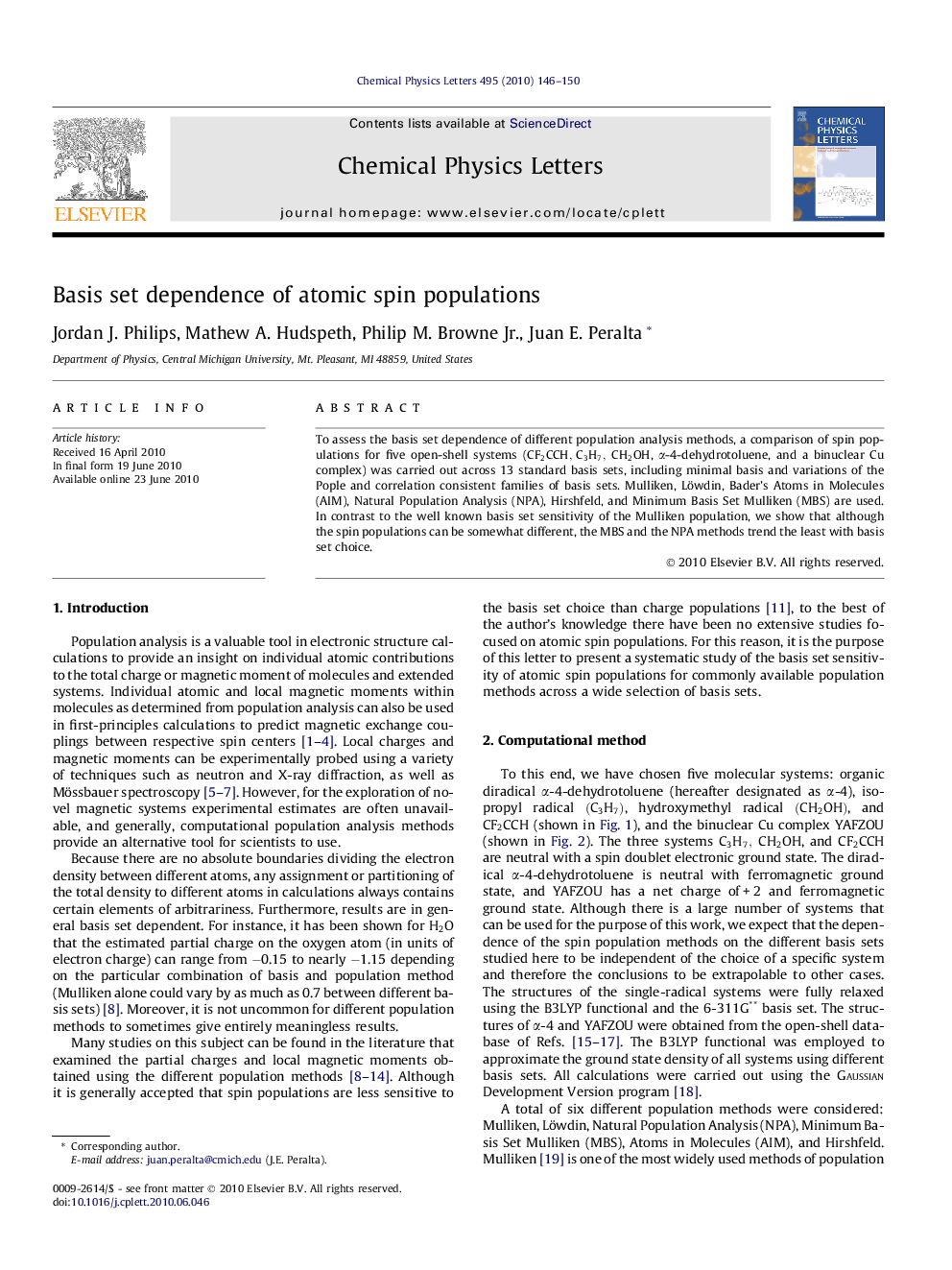 Basis set dependence of atomic spin populations