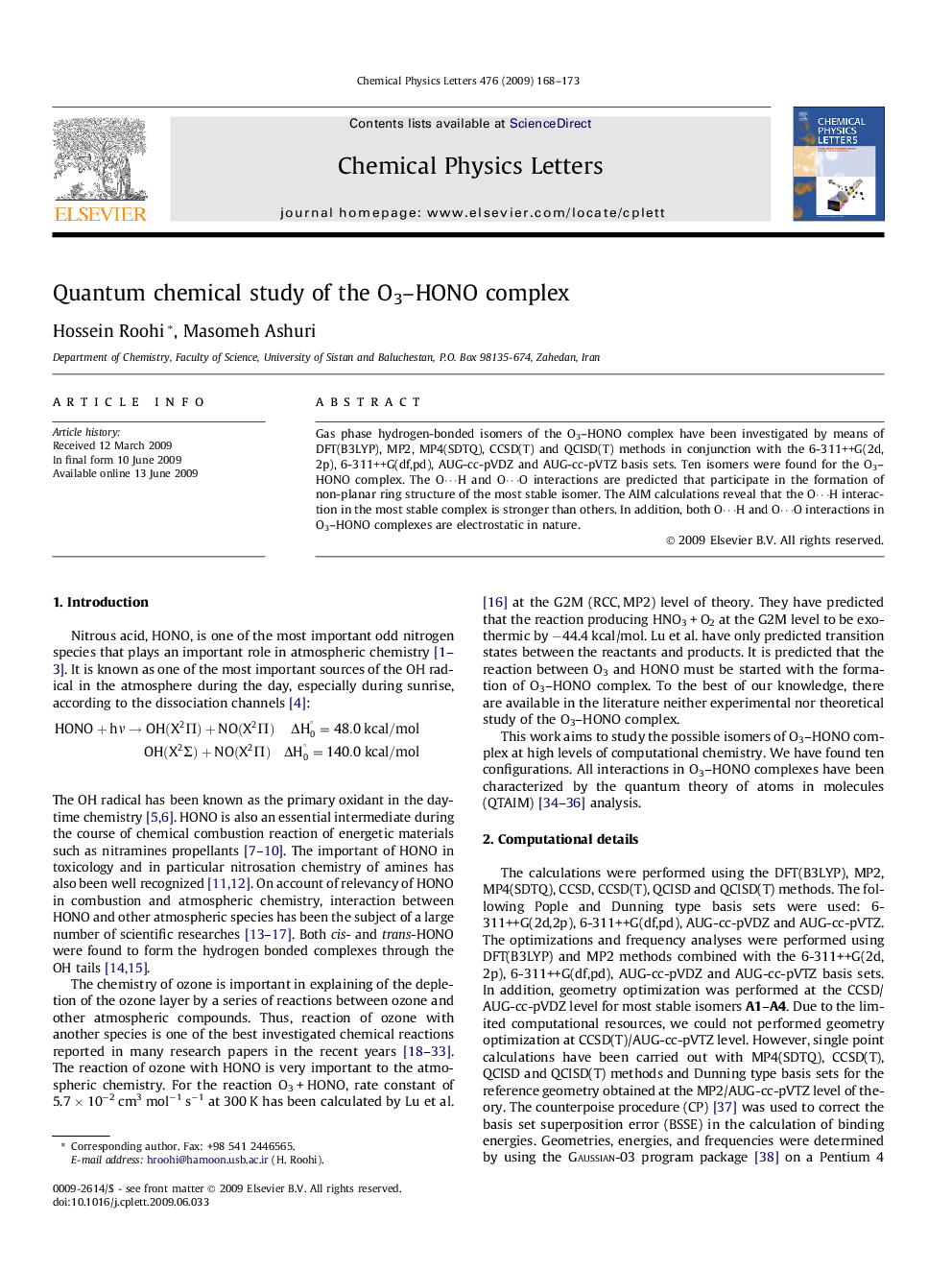 Quantum chemical study of the O3-HONO complex