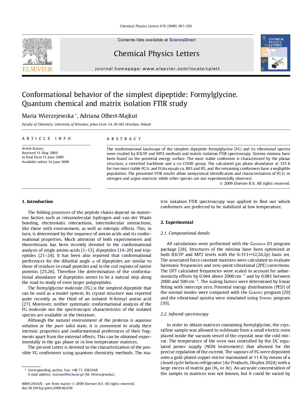 Conformational behavior of the simplest dipeptide: Formylglycine. Quantum chemical and matrix isolation FTIR study