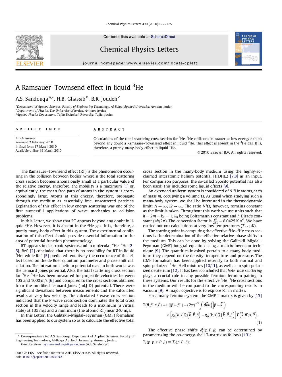 A Ramsauer-Townsend effect in liquid 3He