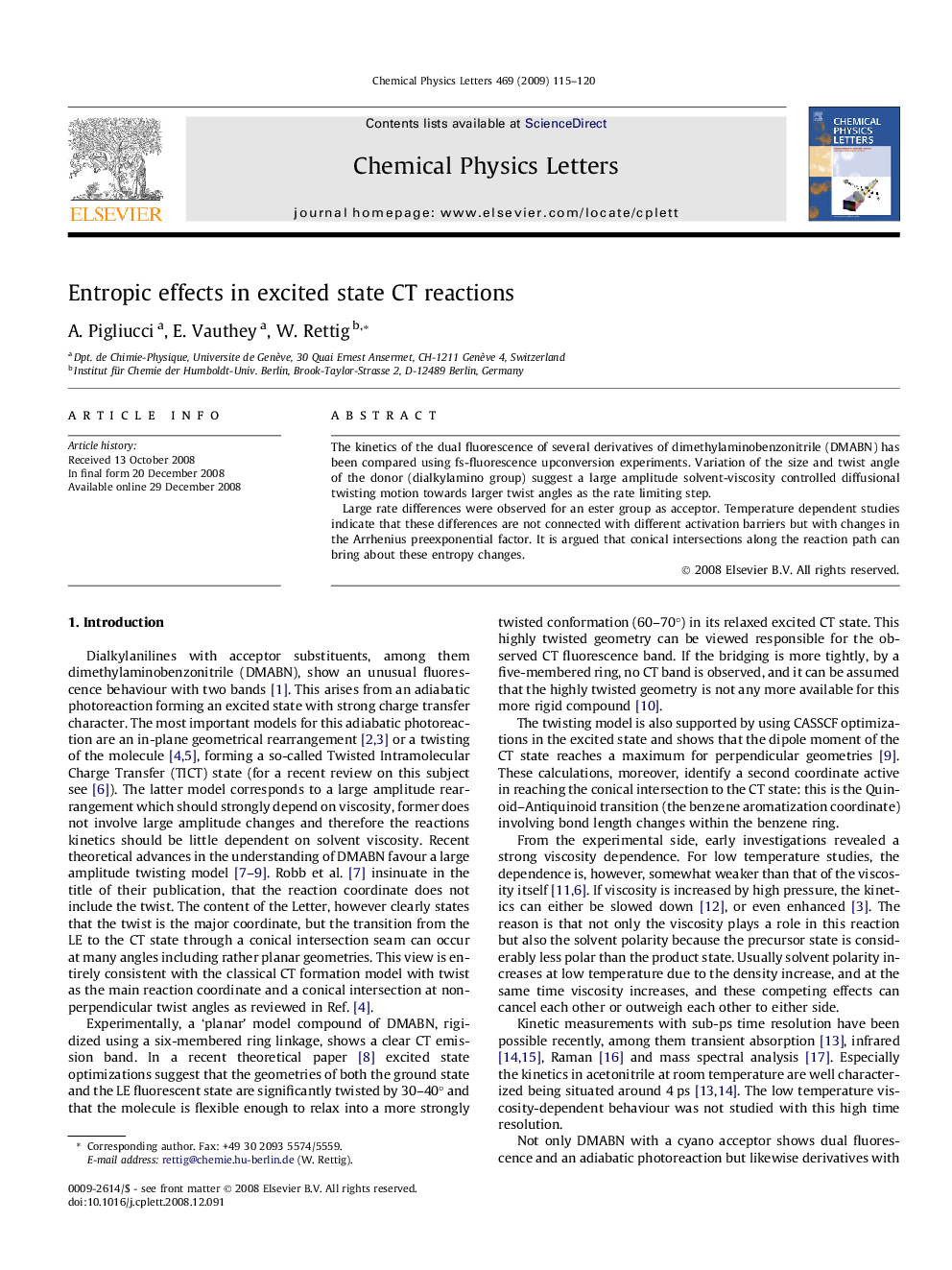 Entropic effects in excited state CT reactions