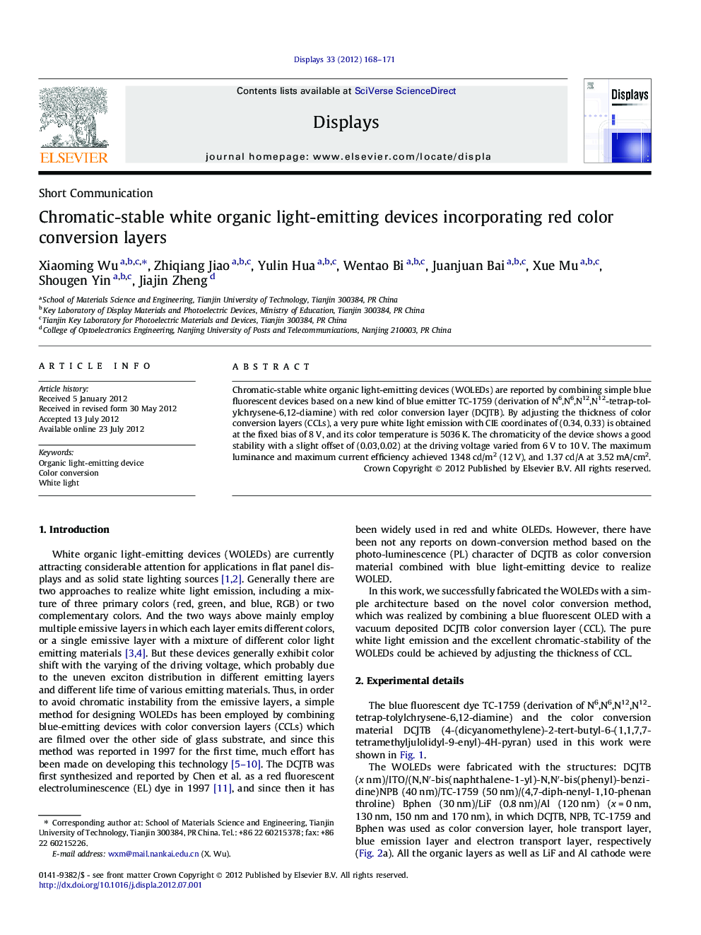 Chromatic-stable white organic light-emitting devices incorporating red color conversion layers