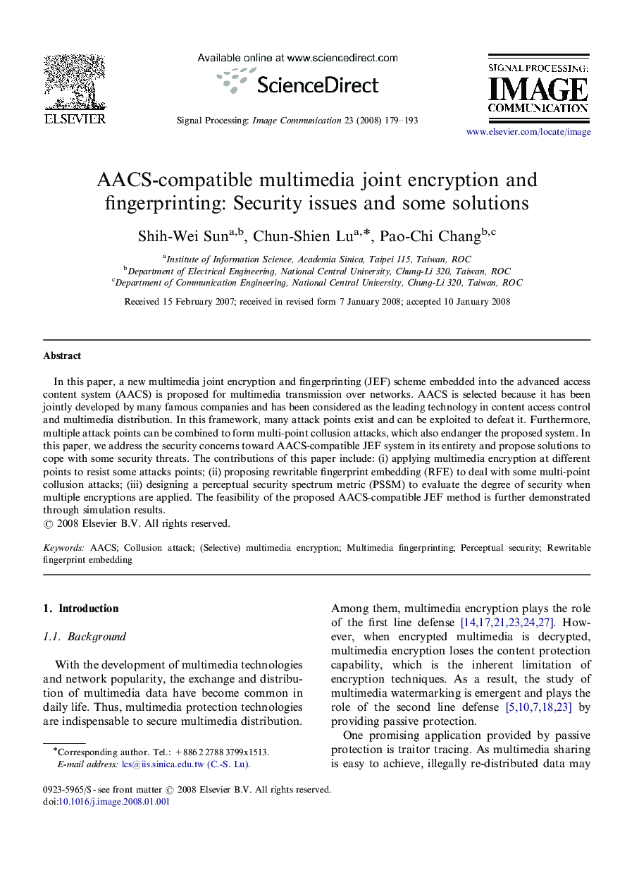 AACS-compatible multimedia joint encryption and fingerprinting: Security issues and some solutions