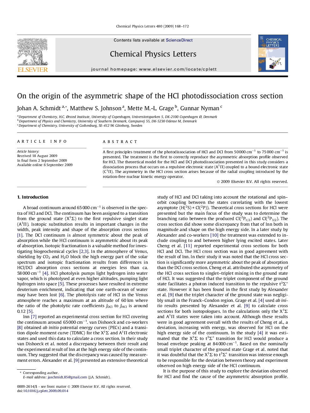 On the origin of the asymmetric shape of the HCl photodissociation cross section
