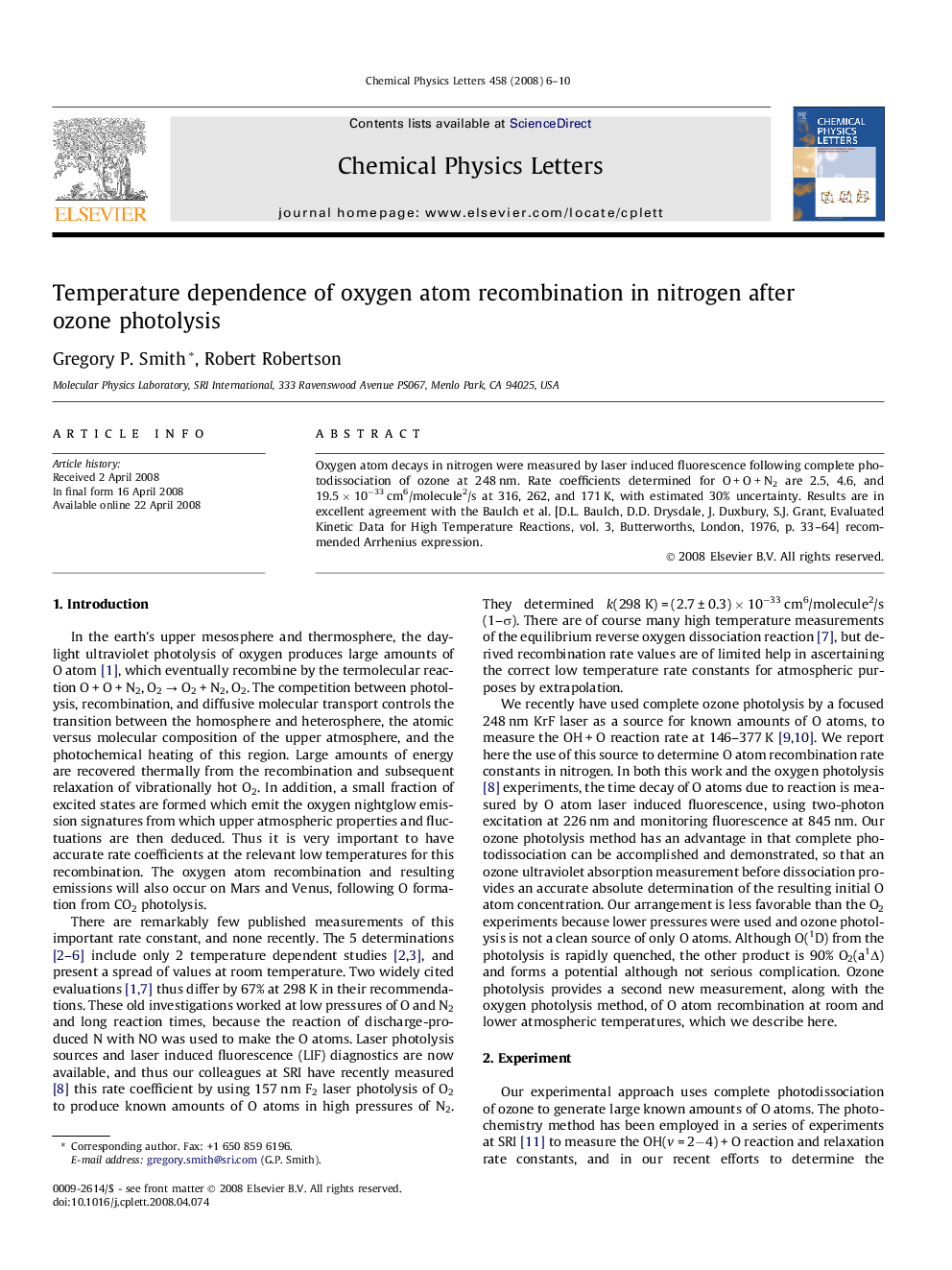 Temperature dependence of oxygen atom recombination in nitrogen after ozone photolysis