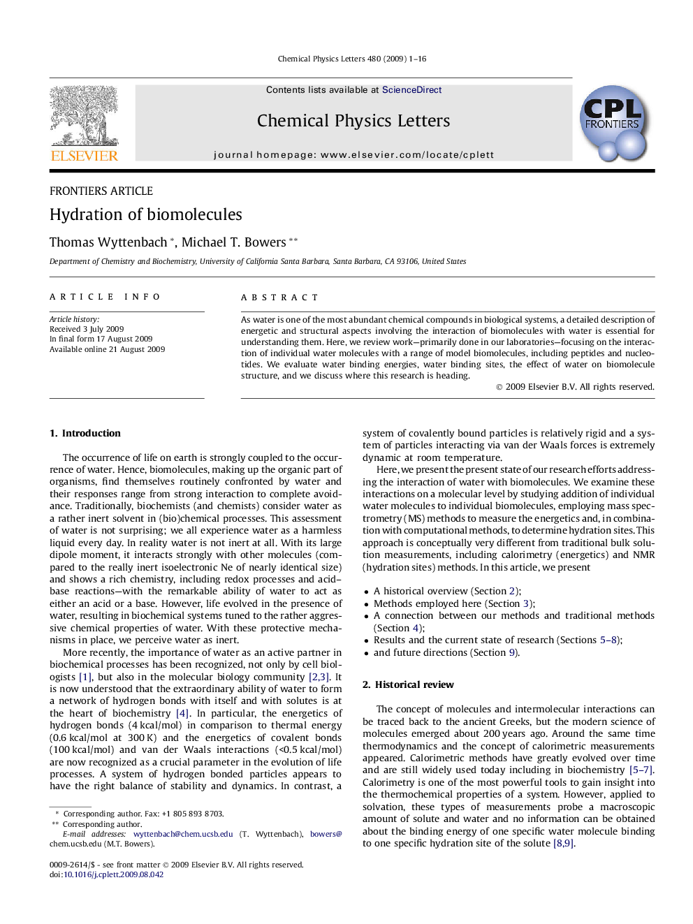Hydration of biomolecules